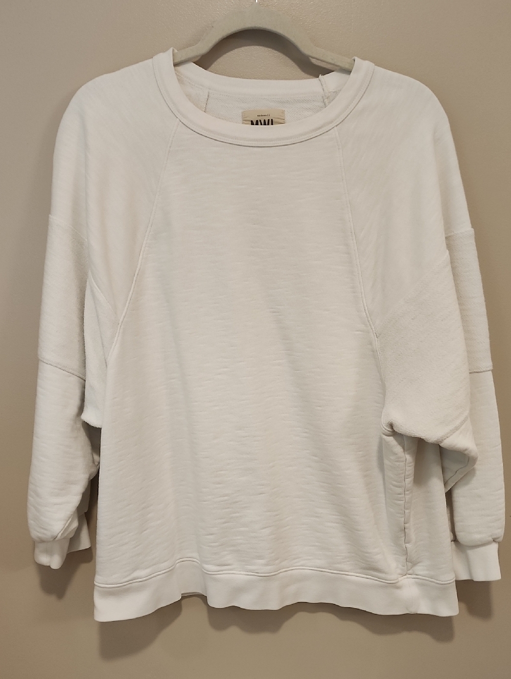 Madewell MWL French Terry Sweatshirt Relaxed Fit Oversized White size Large